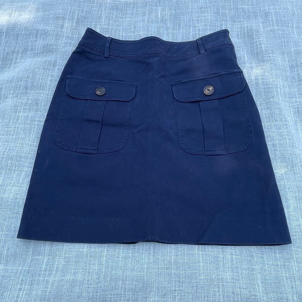 Boden Girls Size 4R Navy Blue Utility A-Line Skirt Cargo Pockets Cotton Stretch